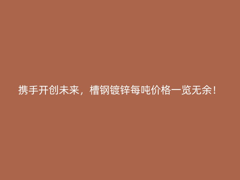 攜手開創(chuàng)未來，槽鋼鍍鋅每噸價格一覽無余！
