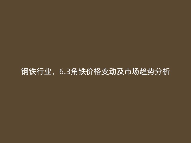 鋼鐵行業(yè)，6.3角鐵價格變動及市場趨勢分析