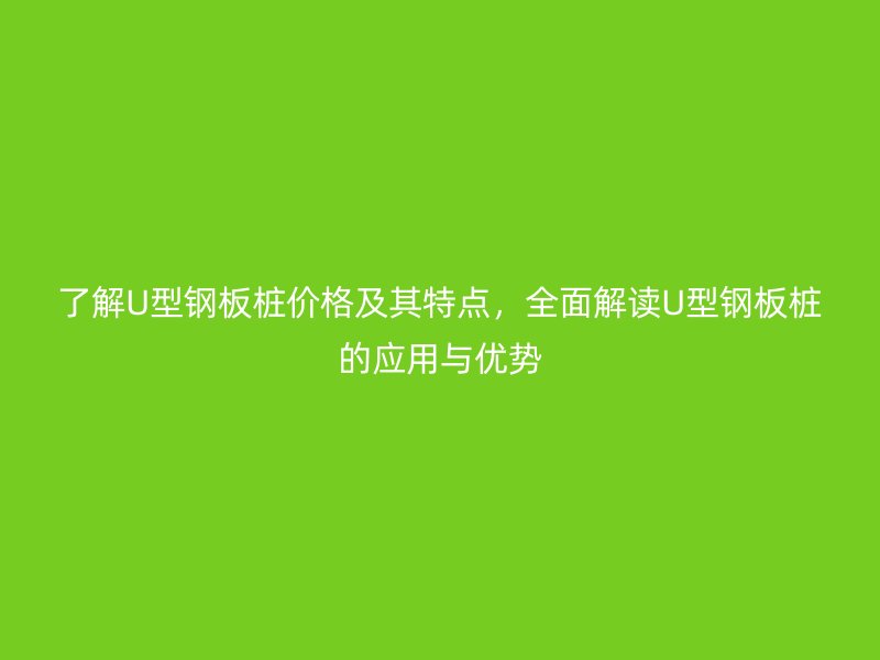 了解U型鋼板樁價格及其特點，全面解讀U型鋼板樁的應(yīng)用與優(yōu)勢
