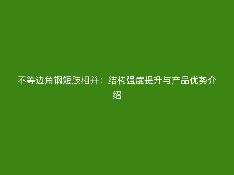 不等邊角鋼短肢相并：結(jié)構(gòu)強(qiáng)度提升與產(chǎn)品優(yōu)勢介紹