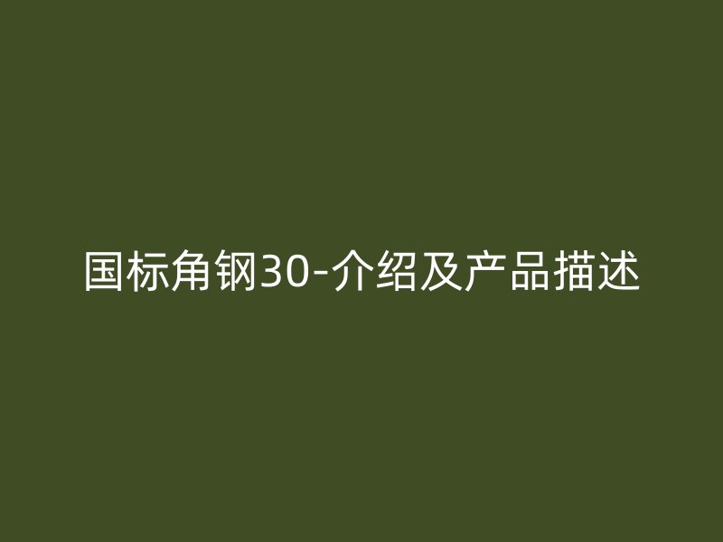 國(guó)標(biāo)角鋼30-介紹及產(chǎn)品描述