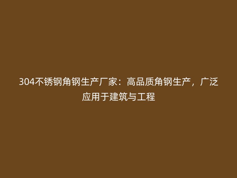 304不銹鋼角鋼生產(chǎn)廠家：高品質(zhì)角鋼生產(chǎn)，廣泛應(yīng)用于建筑與工程