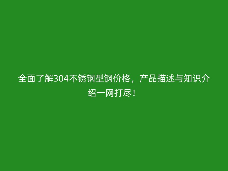 全面了解304不銹鋼型鋼價(jià)格，產(chǎn)品描述與知識介紹一網(wǎng)打盡！