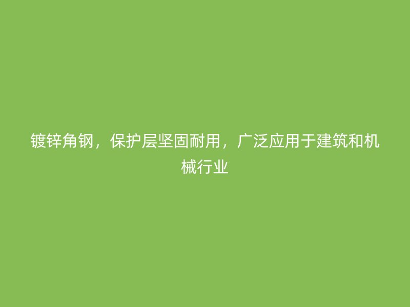 鍍鋅角鋼，保護(hù)層堅(jiān)固耐用，廣泛應(yīng)用于建筑和機(jī)械行業(yè)