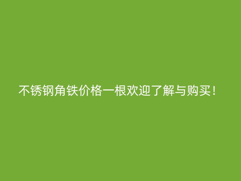 不銹鋼角鐵價格一根歡迎了解與購買！