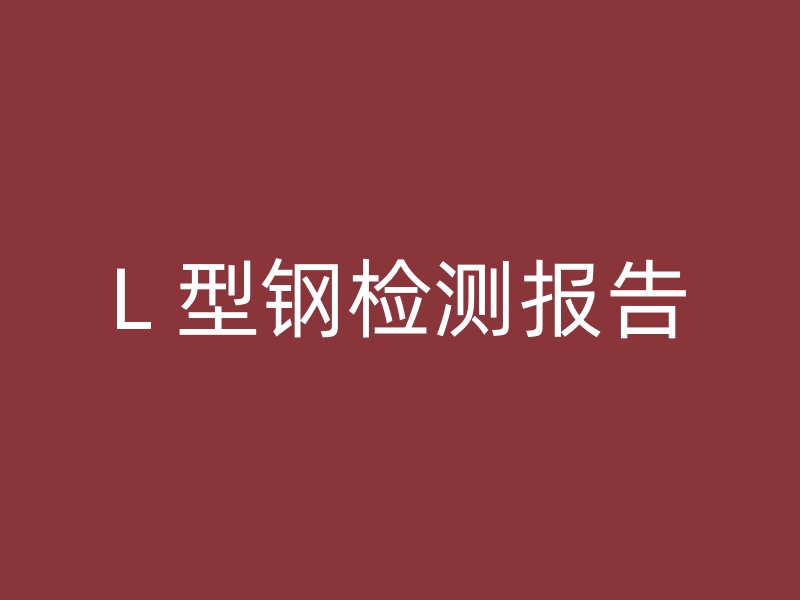 L 型鋼檢測報(bào)告